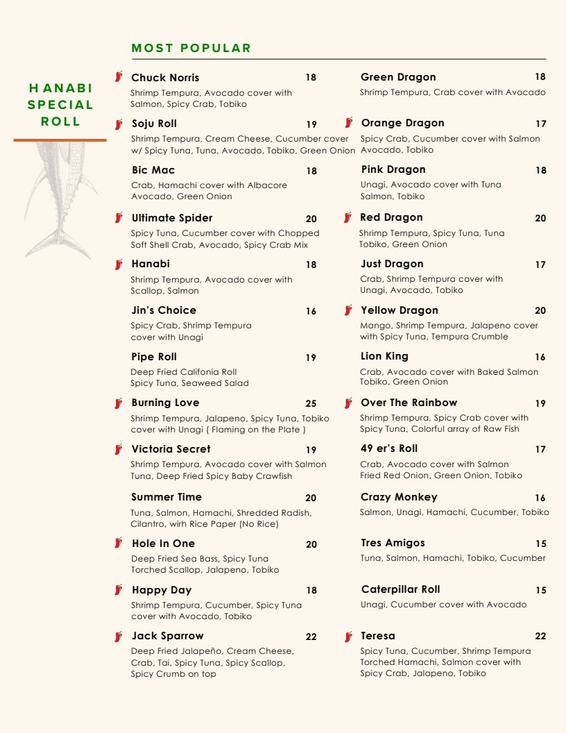 Hanabi Menu