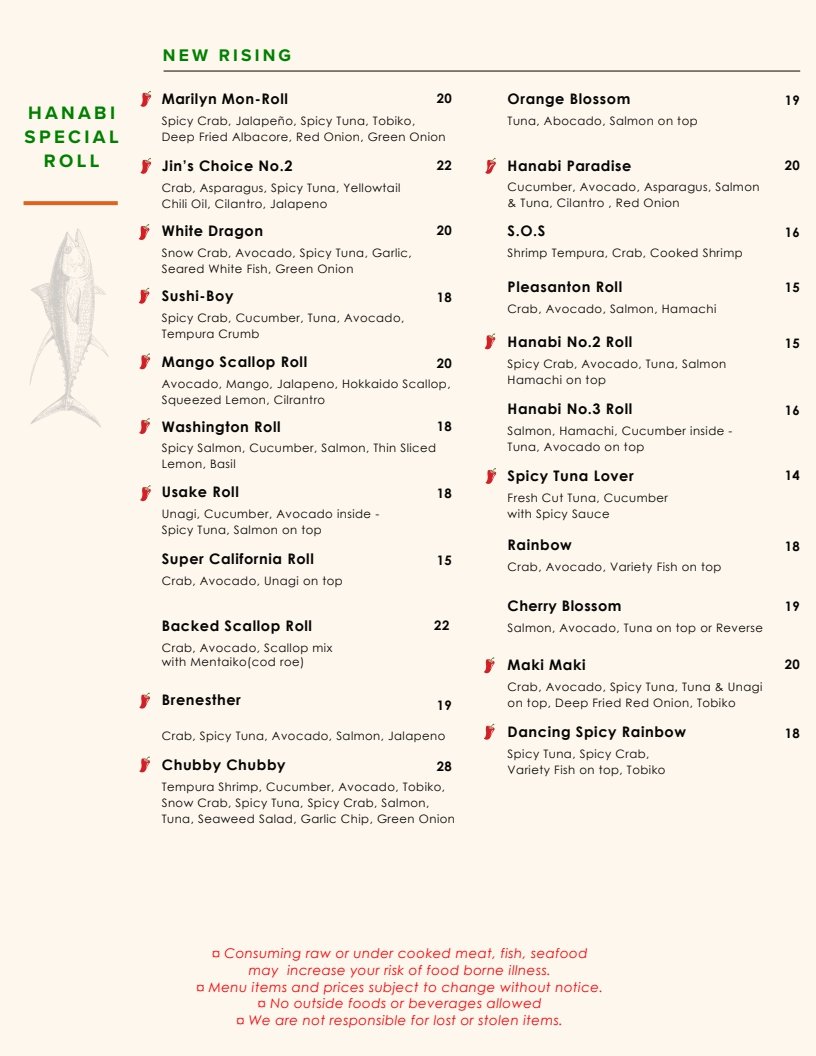 Hanabi Menu